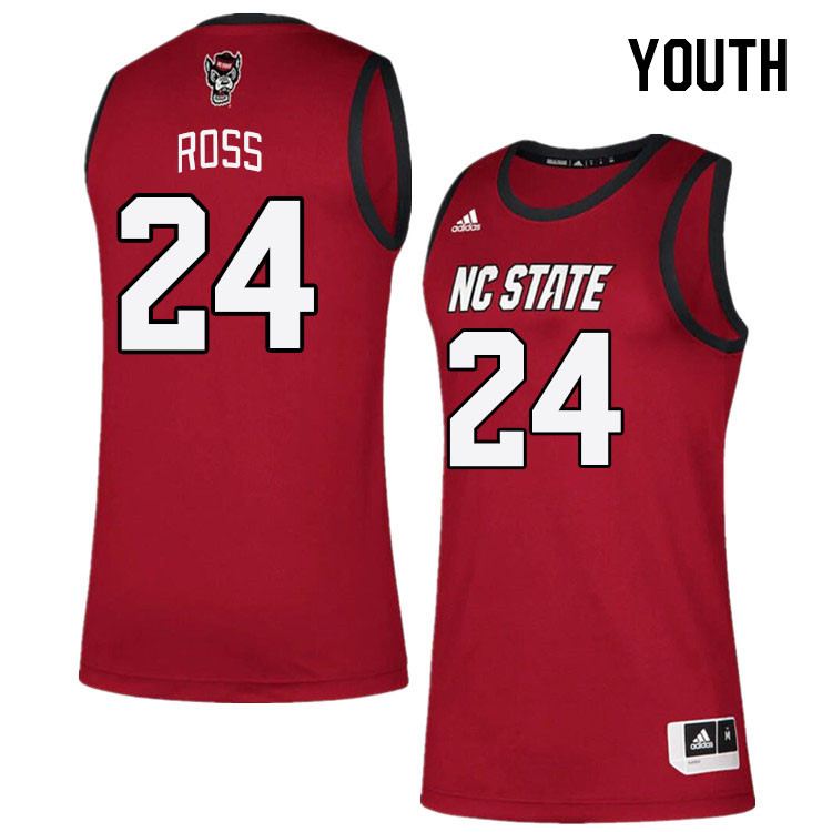Youth #24 Ernest Ross NC State Wolfpack College Basketball Jerseys Stitched Sale-Red - Click Image to Close